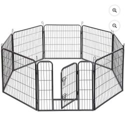 Dog Fence & Pet Playpen, Heavy Duty Foldable Metal Dog Pen 32" Height With Door For Outdoor 8 panels