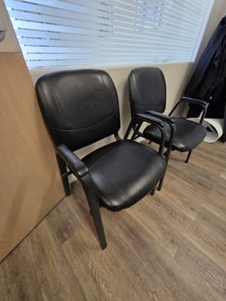 Black Waiting Chairs Leather 2 