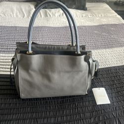 Authentic Chloé Baylee Two-Tone Leather Tote Bag