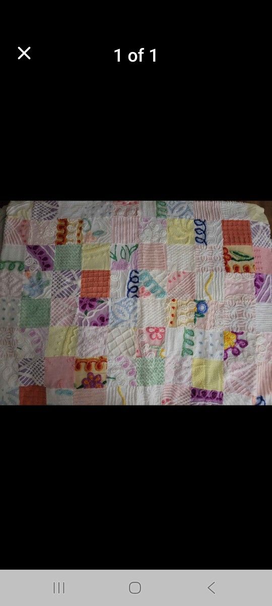 Vintage Chenille Throw Blanket