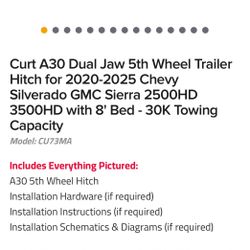 Curt A30 Dual Jaw 5th Wheel Trailer