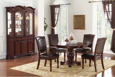 48” ROUND FORMAL DINING TABLE AND CHAIRS
