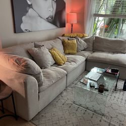 Joybird Sectional Couch - Light Grey