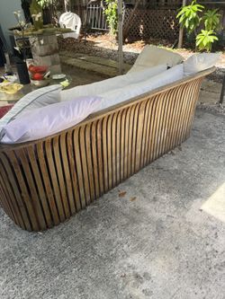 Vintage Stick Rattan Sofa