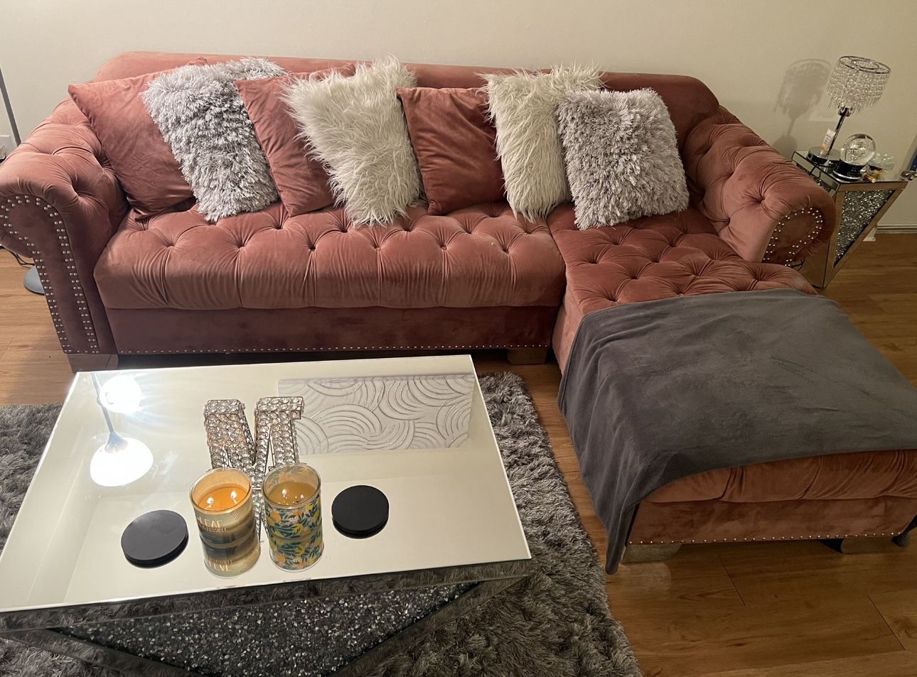 Pink Sectional Couch