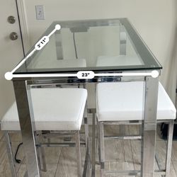 Glass Table 4 Stools