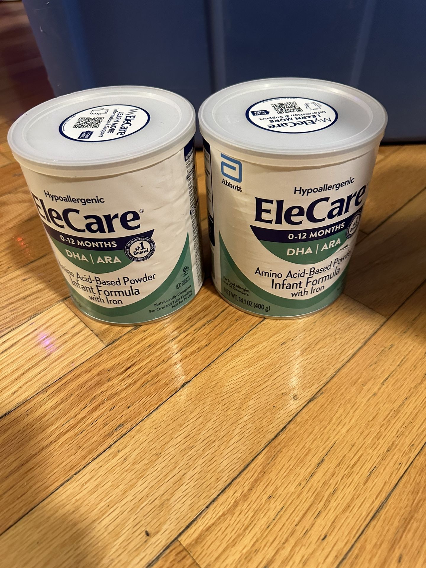 2 Cans Hypoallergenic EleCare 14.1 Oz Powder Infant Formula Baby Expire 2/27