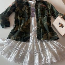 ABERCROMBIE AND FITCH MILITARY JACKET CAMO WITH PATCHES