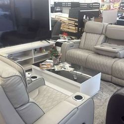 Ashley boyington power reclining sofa loveseat set . Display model . set price. great deal.