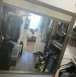 Grey dresser mirror