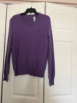 Polo Ralph Lauren Purple V-Neck Sweater the size is M