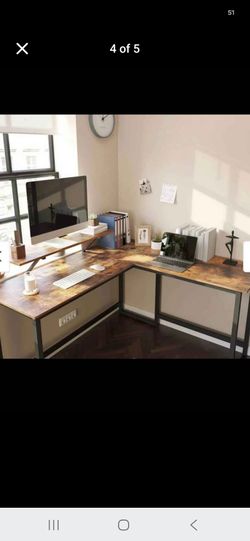 L-Shaped Industrial Computer Desk