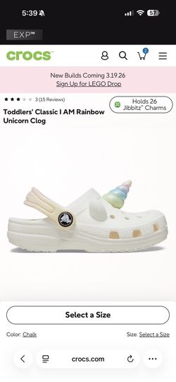 Croc Unicorn New With Tags