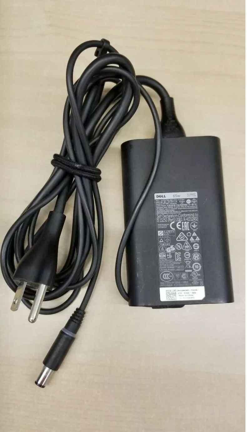 Genuine Dell Laptop 65W AC Adapter & Cord : Used with VGA and USB new DELL