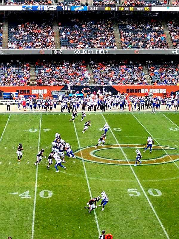 2 Bears vs Packers tickets on 45yd Line,  overlooking Bears Bench!
