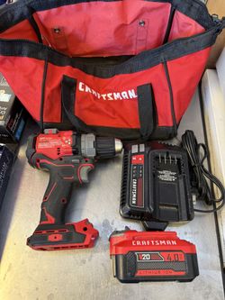 CRAFTSMAN V20 20-Volt Max Variable Brushless Cordless Hammer Drill With 2-Batteries Included - 1/2"