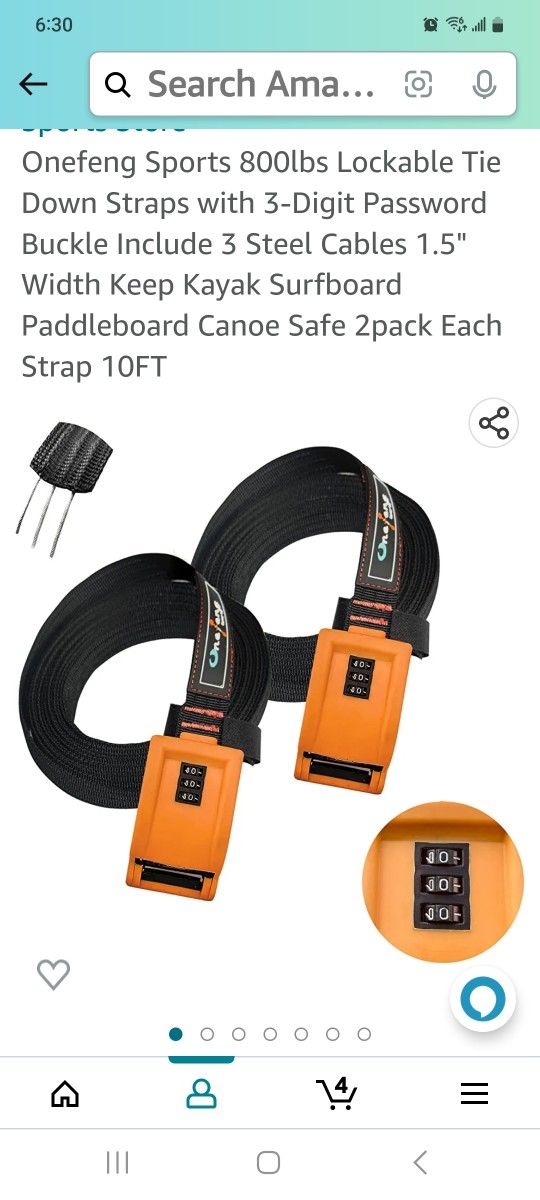 Tie Down Locking Strapes With Combination. New In Box