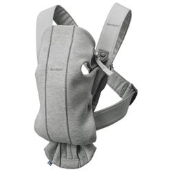BabyBjörn Baby Carrier Mini, Light Gray, 3D Jersey | Infant Carrier (7-25 lbs), Ergonomic, Easy-to-Use