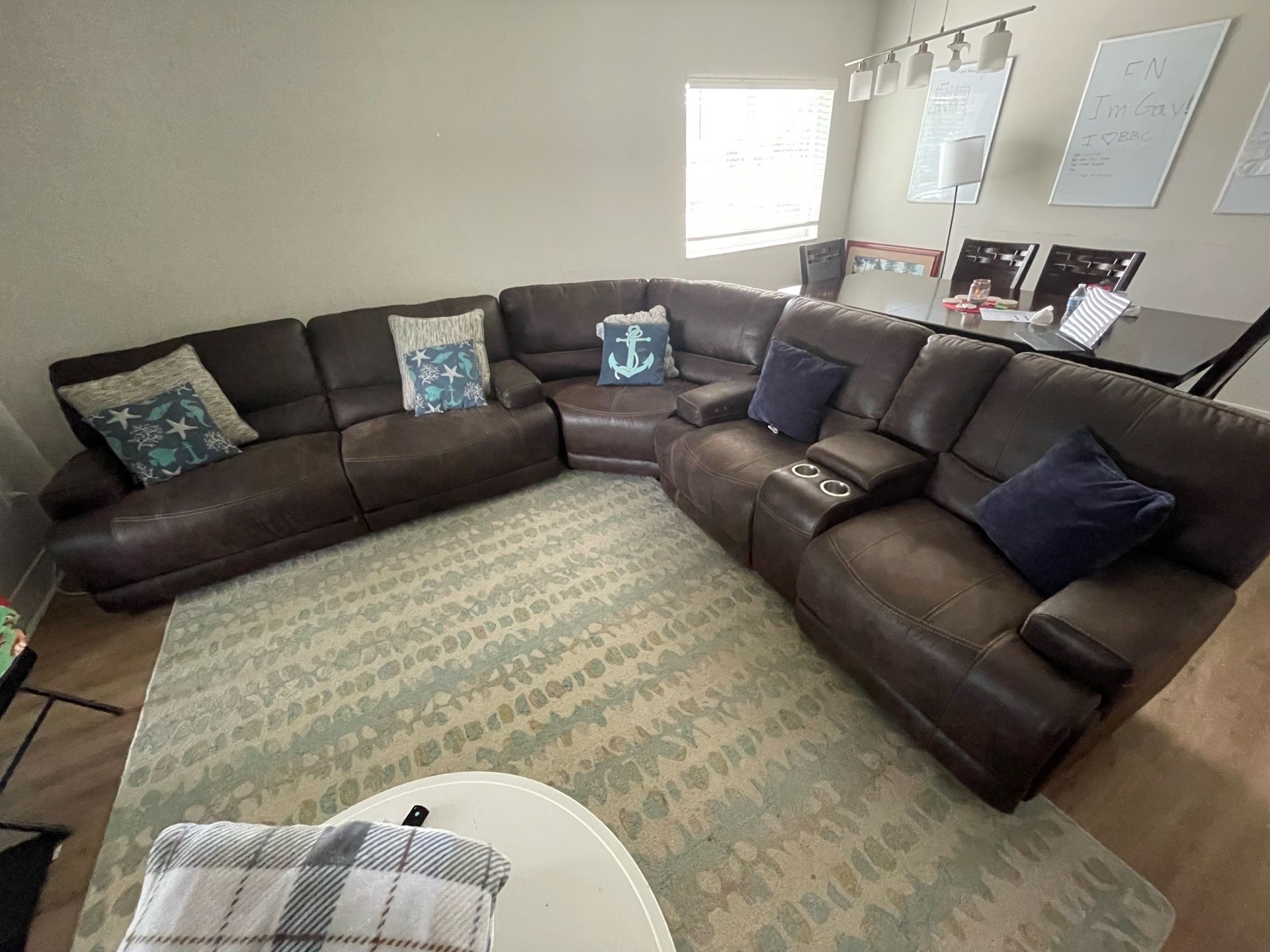 Leather Couch Set (Electric RECLINERS) Brown