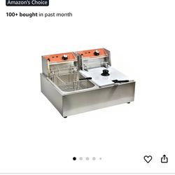 Commercial Deep Fryer with Basket 12L Capacity Adjustable Temperature and Timer Stainless Steel With lid Suitable for home/commercial/camping/outdoo