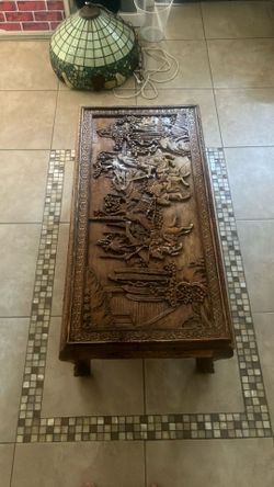Antique Oriental/Asian Wood Carved Coffee Table