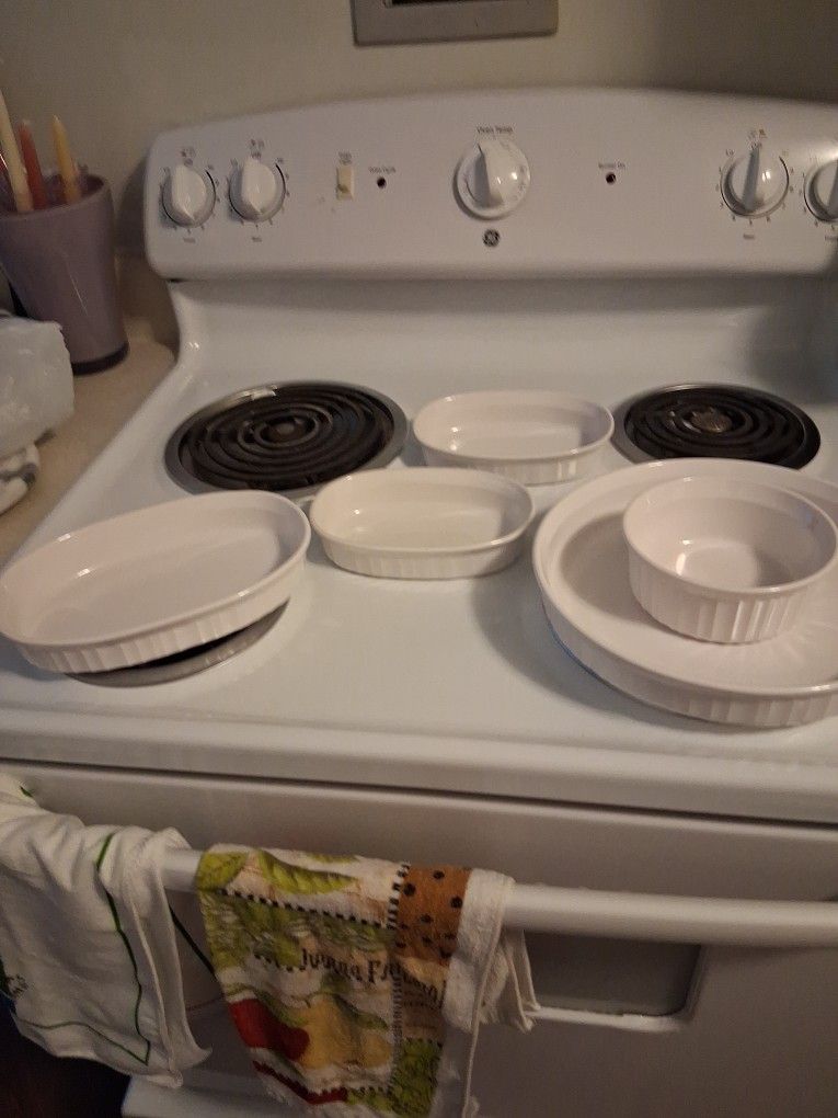 5 French White Corning Ware French White