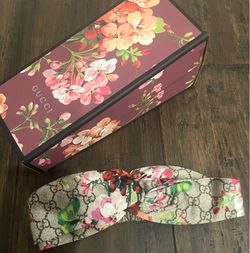Gucci GG Blooms Floral Monogram Twist Knot Headband Silk  display picture 3