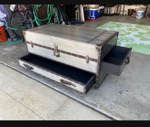 Industrial Steamer Trunk Coffee Table with Drawers Chair Bench Furniture