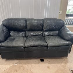 FREE Black Leather Couches/Sofas. 2 Available 