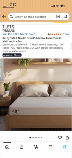 8" Adaptive Foam Twin XL Mattress