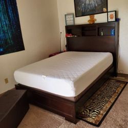 Full-size Bedframe Books shelf Headboard 