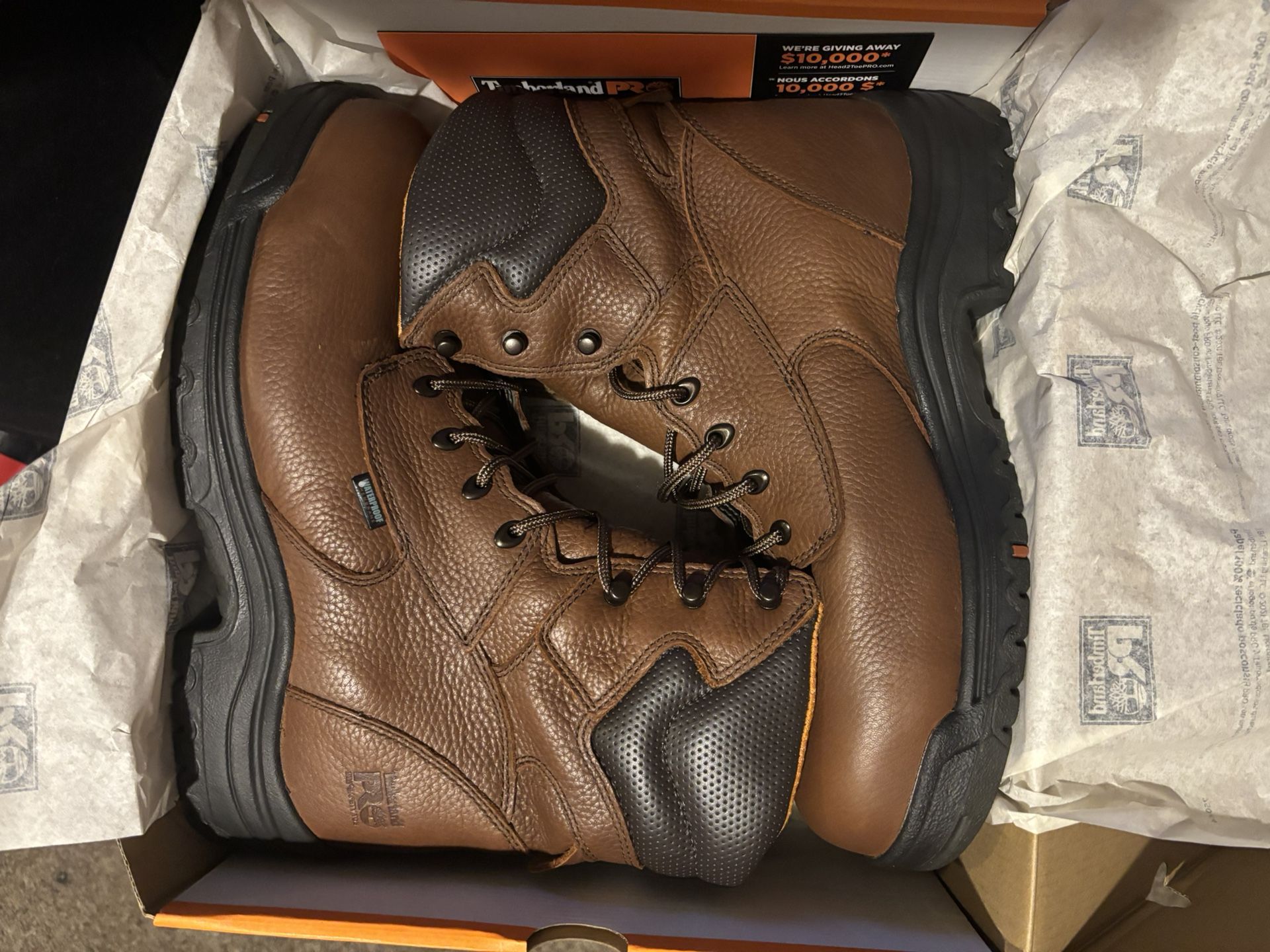 Timberland PRO Men's, TiTAN Alloy Toe, EH, Waterpoof, 8 Inch Work Boot Size 12 $80