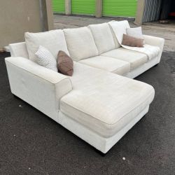 Ashley Furniture White 2-Piece Sectional Couch with Left-Facing Chaise