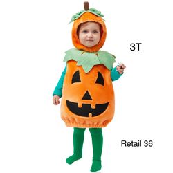 Baby Pumpkin Jack-o’-lantern Halloween Costume 3T / Traje de Calabasa Bebe