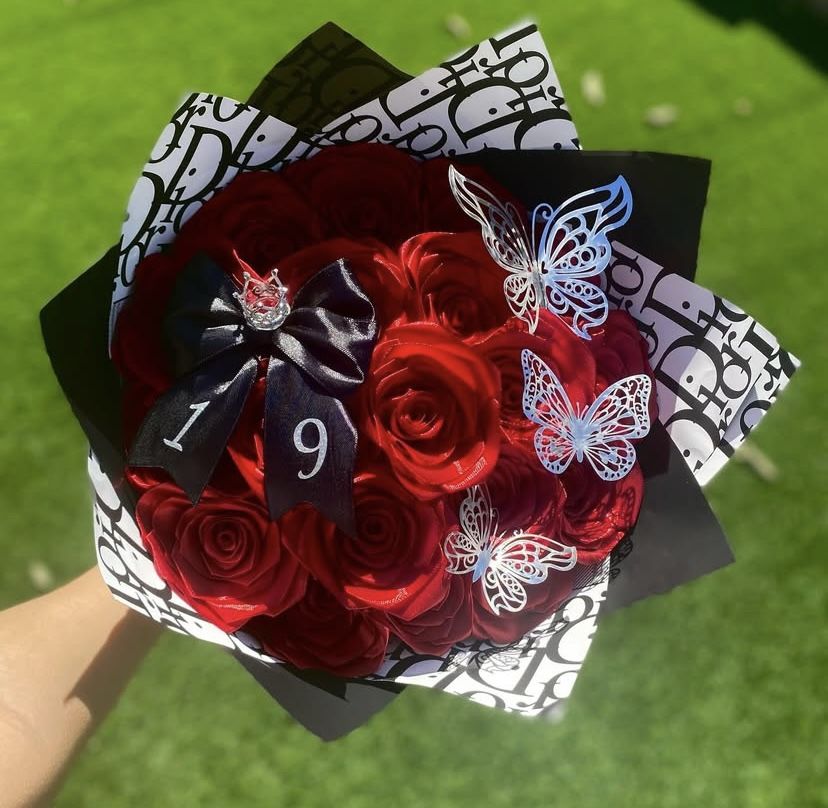 Burgundy Ribbon Bouquet