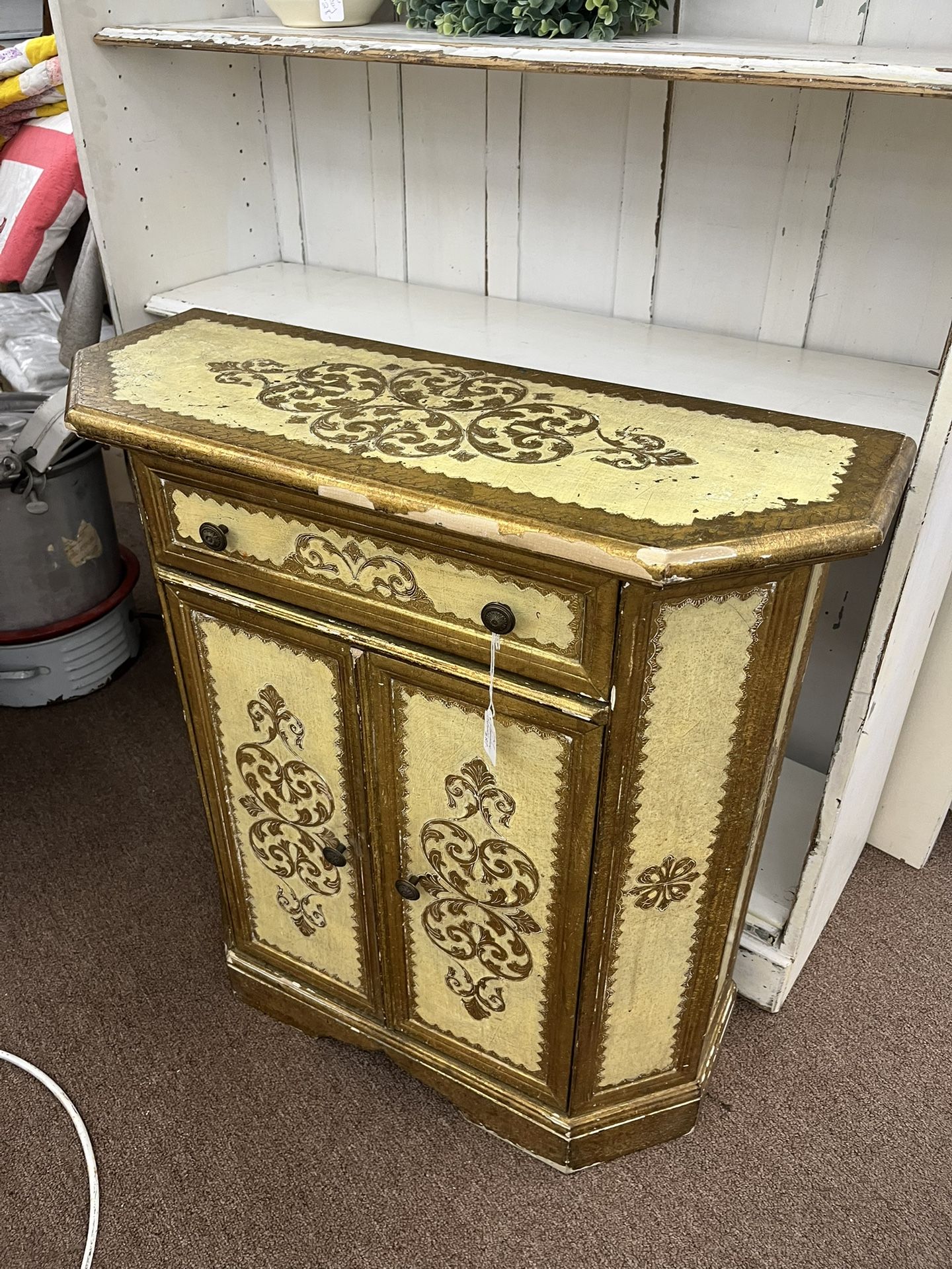 Vintage Gold Florentine Cabinet