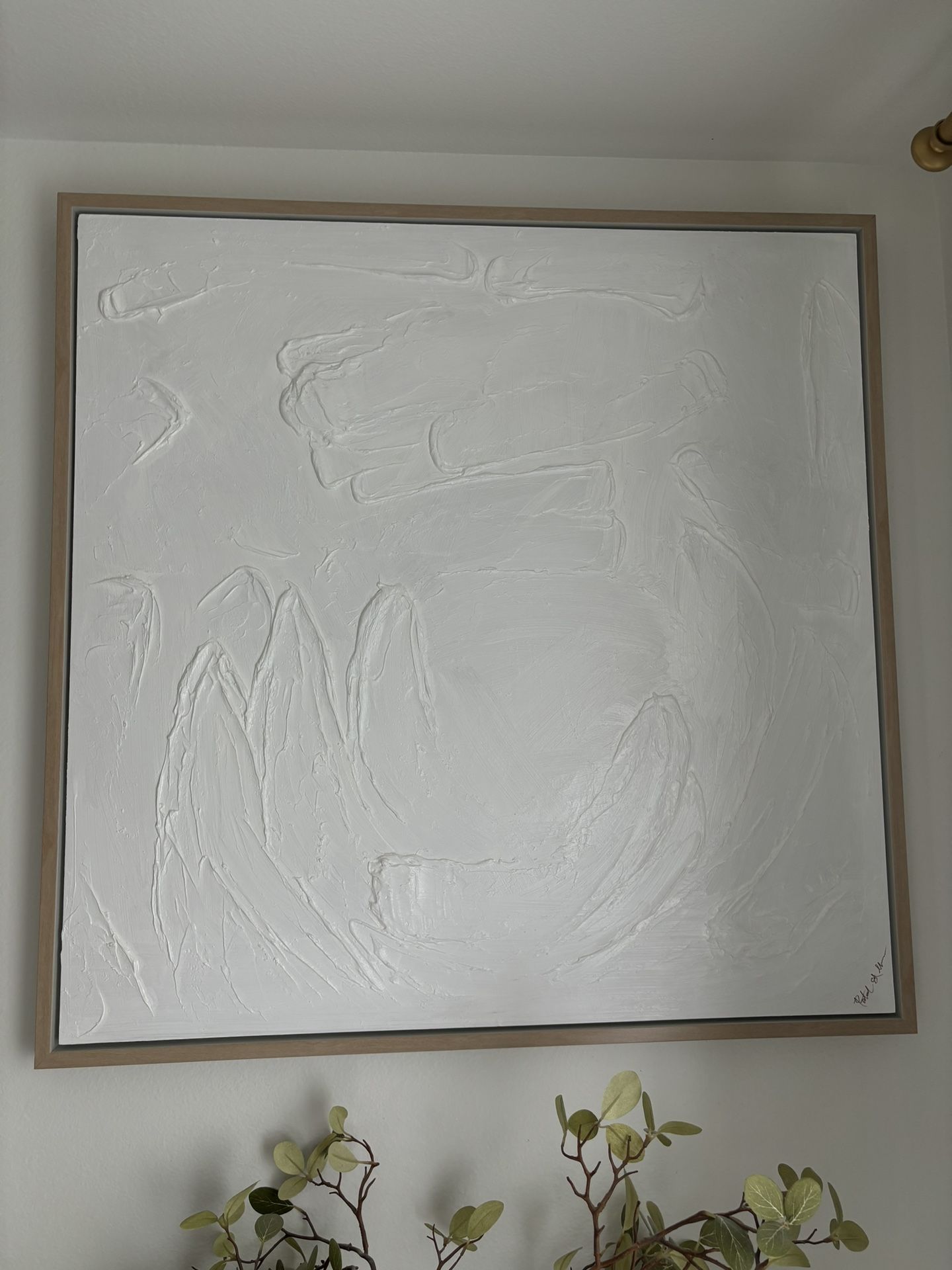 Square White Plaster Art