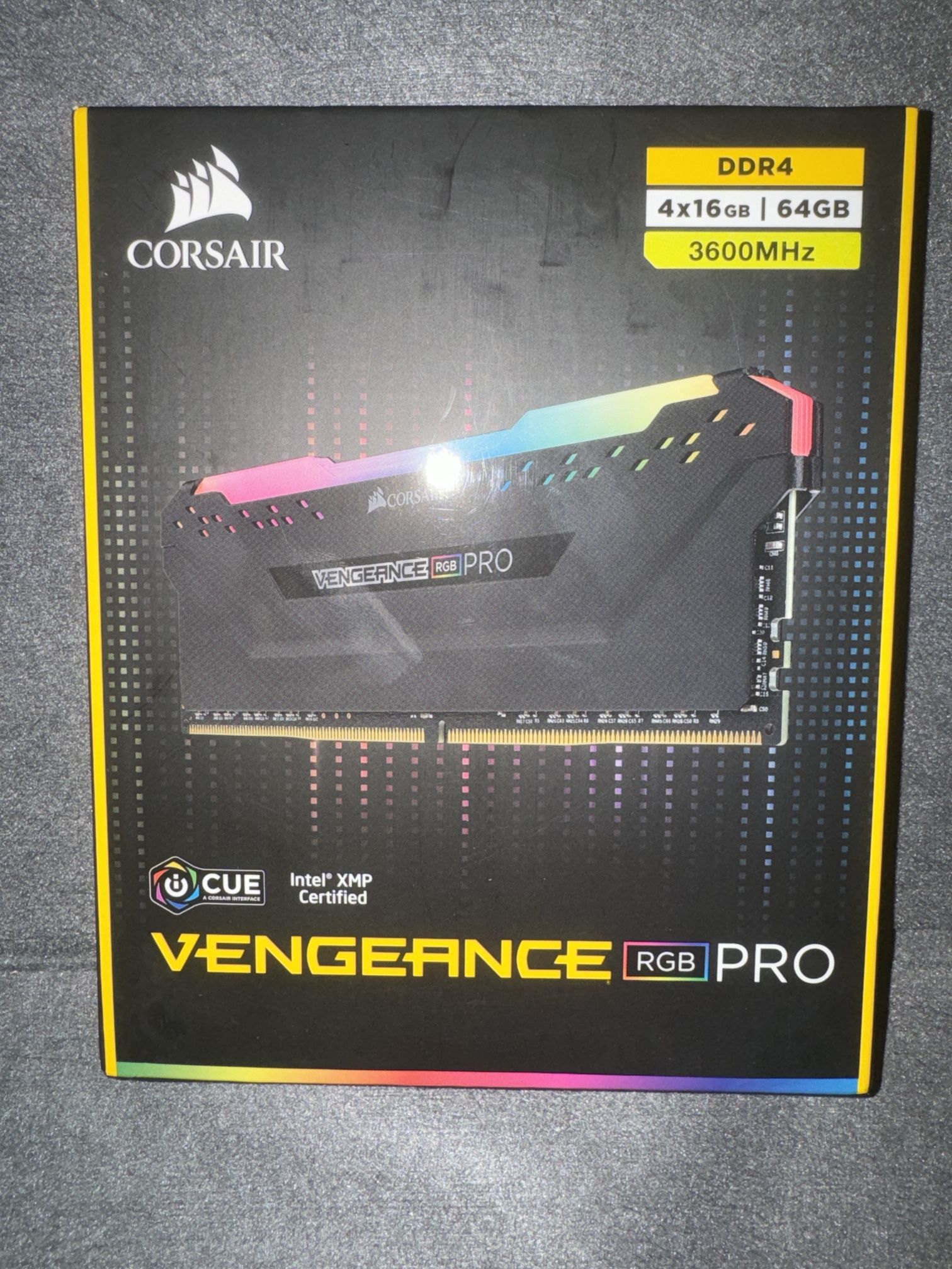 Corsair Vengeance RGB Pro 64 GB (4 x 16 GB) DDR4-3600 CL18 Memory 