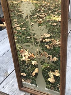 Flower Vase Etched Mirror