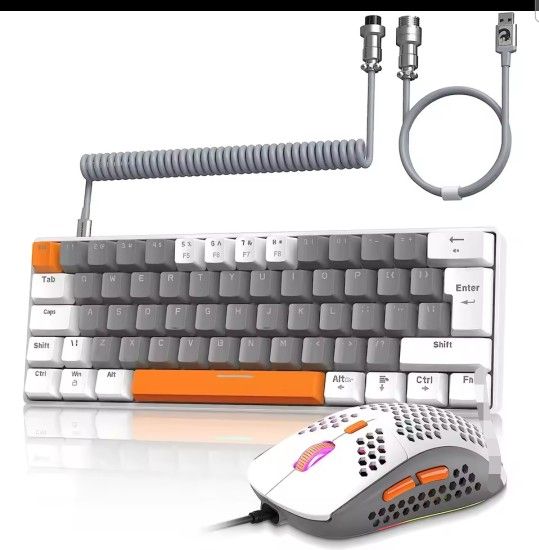 60% Mechanical Keyboard and Mouse Combo + Tray USB C Cable