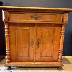 Antique Late 19th-Century Solid Wood Cabinet (Vertiko Style)