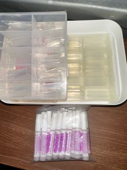 Nail tips and nail glue for acrylic,