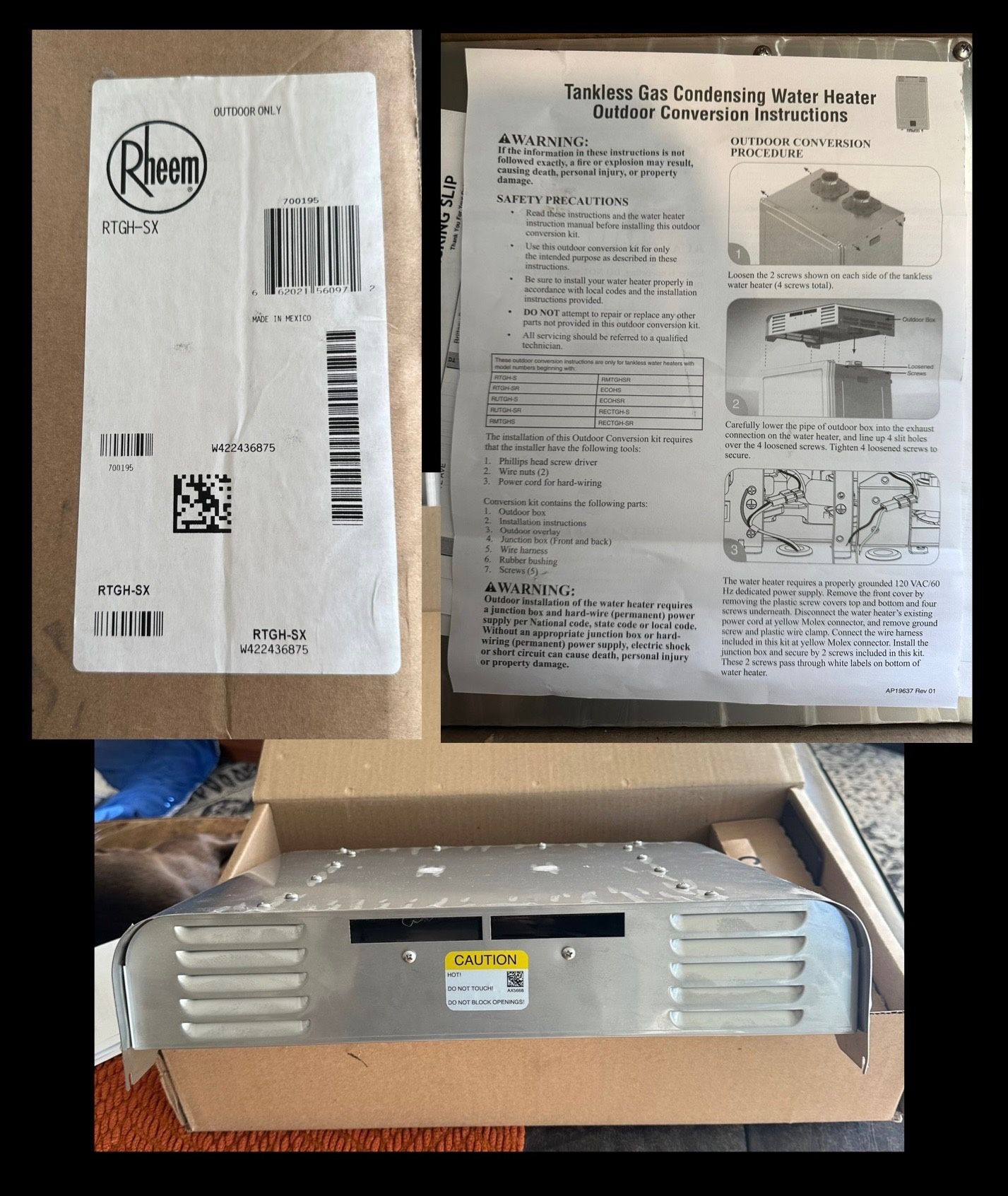 Conversion Hood For Tankless Water Heater