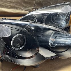 OH7 Fit 2002-2004 Acura Rsx Dc5 Black Headlight Pair 