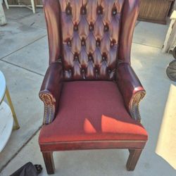 Chesterfield-style wingback accent chair 
