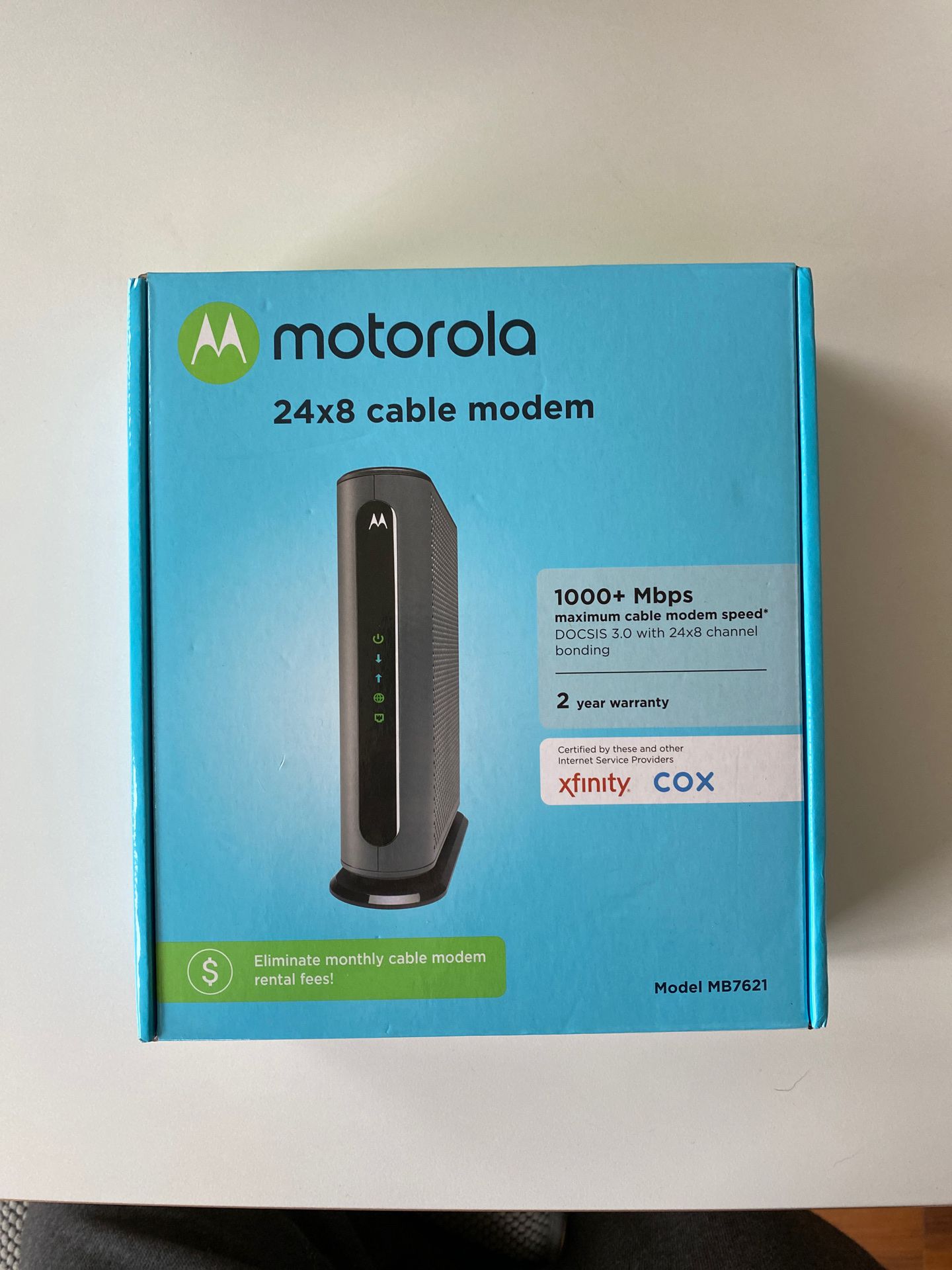 Motorola MB7621 cable modem (DOCSIS 3.0, 1000Mbps down)