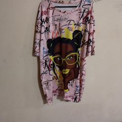 Ladies Plus Size Graffiti T-shirt Dress Size 4X 