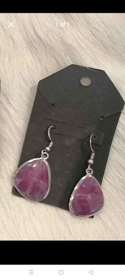 Ruby And Sterling Silver Earrings