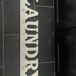 Laundry Sign With Hooks