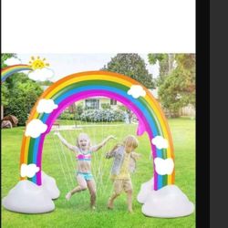 Inflatable Rainbow Sprinkler, Large Rainbow Arch Sprinkler Toys for Summer Outdoor Backyard Yard Lawn, Perfect Inflatable Cloud Sprinkler Water Park T